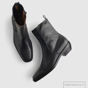 Madewell Idris black leather boots size 10 new